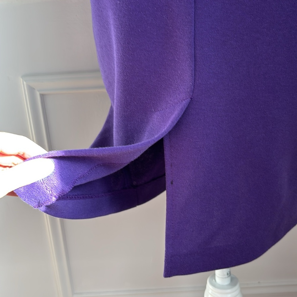 Michele Petite Jumper Deep V-Neck Purple Mini Dress Mod Vintage Size 8 - Picture 11 of 15